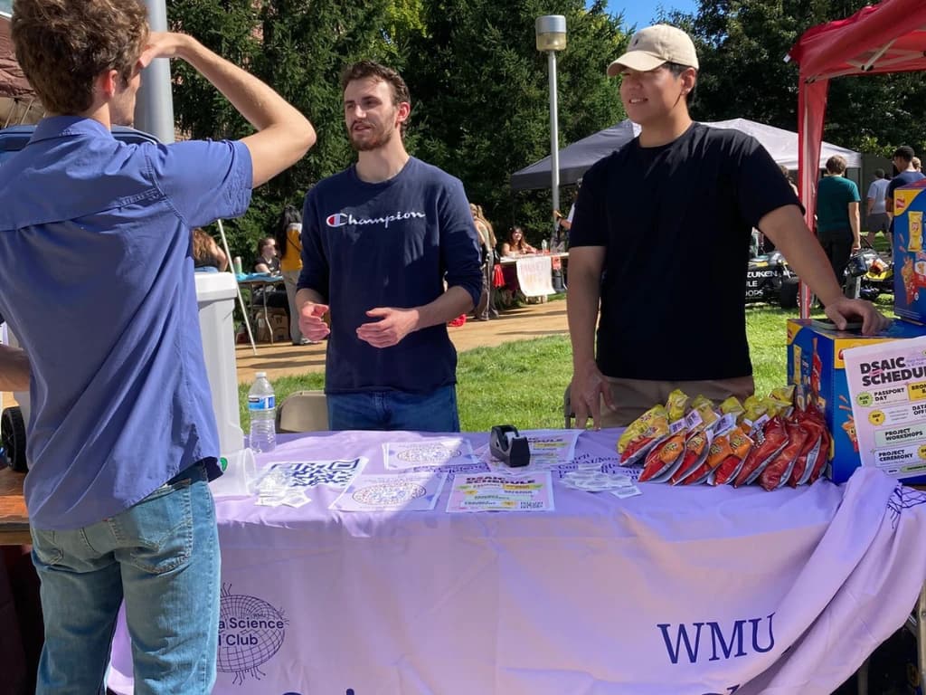 DSAIC officers at the club table during Bronco Bash on the WMU campus